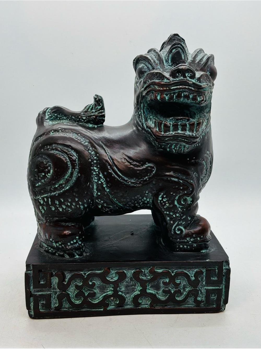 VTG 2005 Target Foo Dog Statue Faux Patina Bronze Guardian Lion Y2K Home Decor